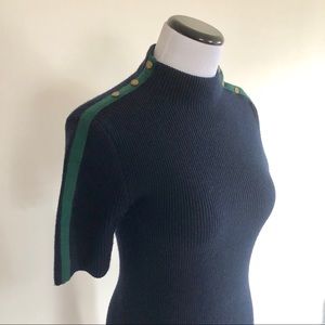 Tory Burch Navy Blue Short Sleeve Sweater Dress